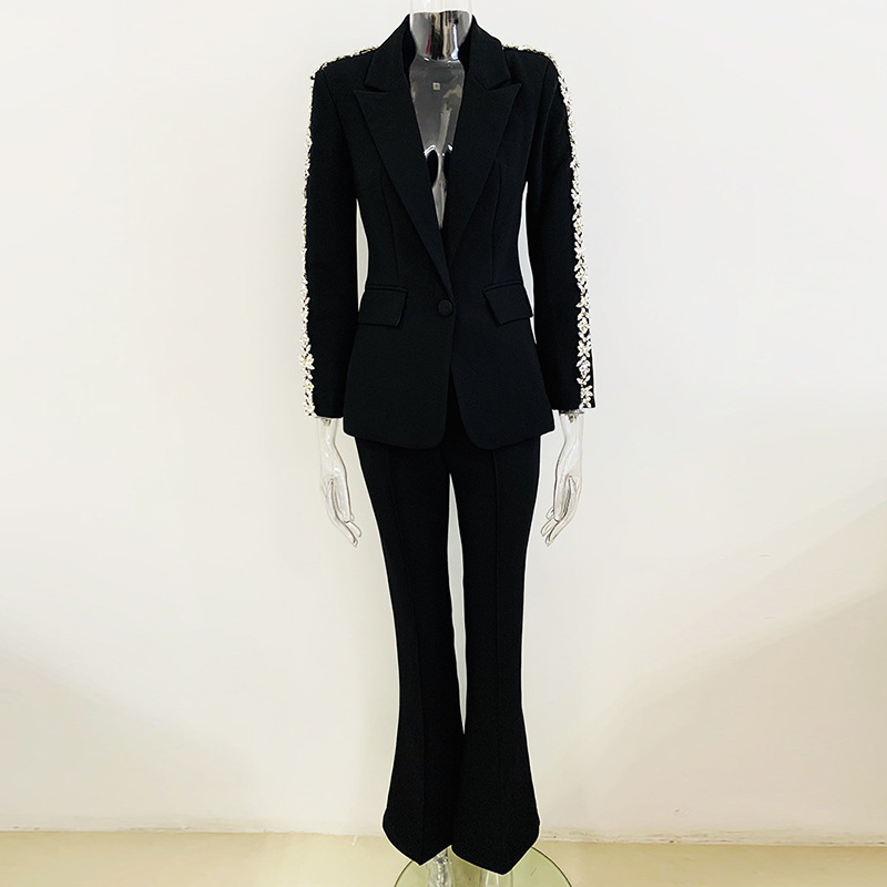 Women'S Fashion Blazer - Allingentle damesbroekpakken 2-delige set blazer met