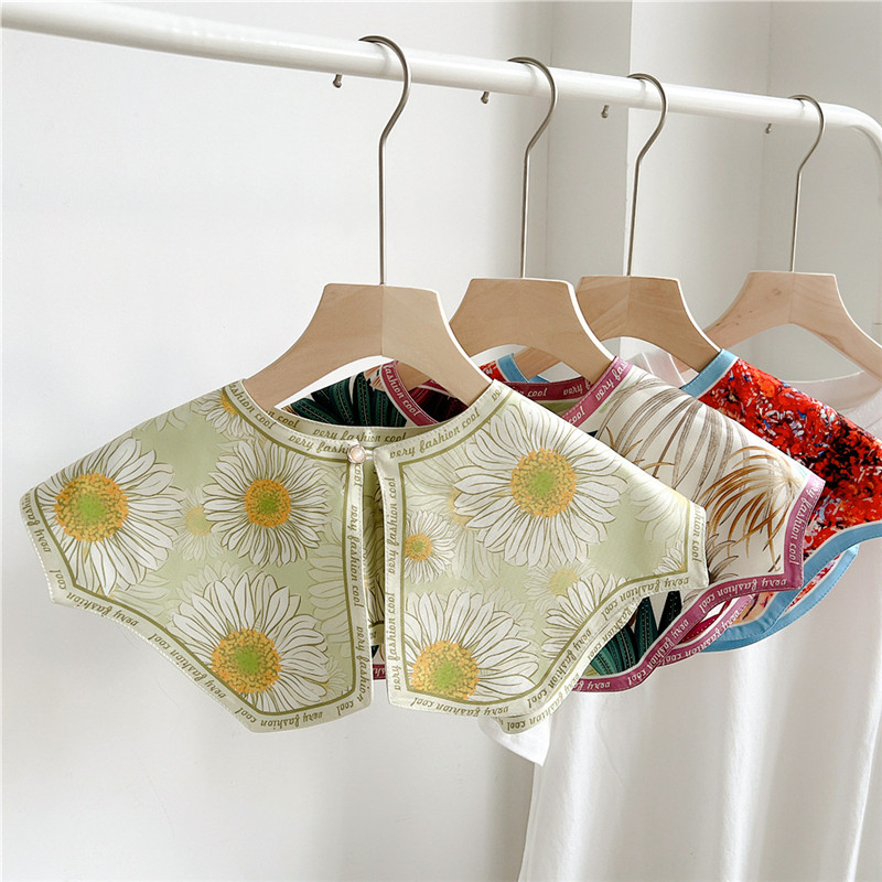 Women'S Fashion Essentials - Mode Bloemen Afneembare Kragen Sjaals Voor