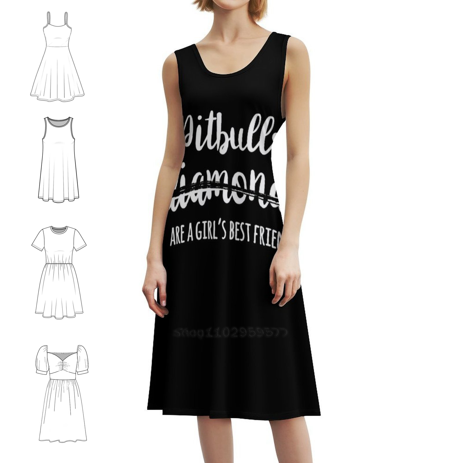 Smocked Dress Women - Pitbulls zijn de beste vriend van