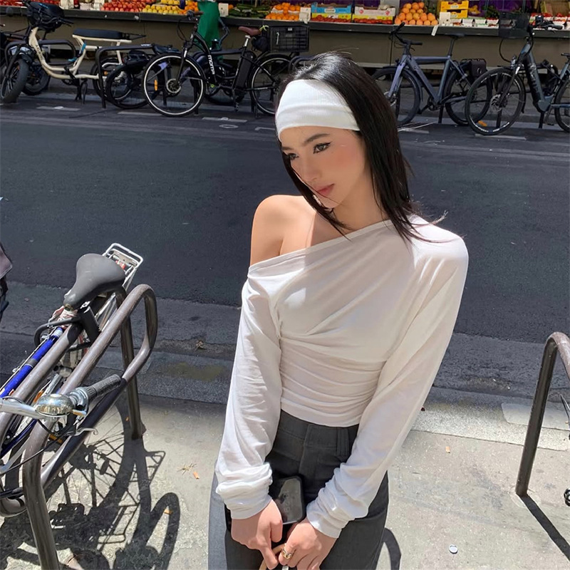 Women Fashion Blouse - 2026 Dames One Shoulder Top Lange