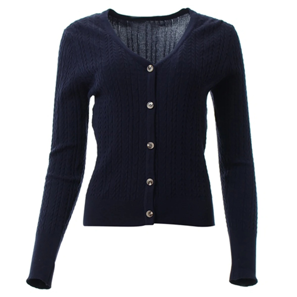 Ribbed Knit Sweater - Plus Size Dames Button Down Lange