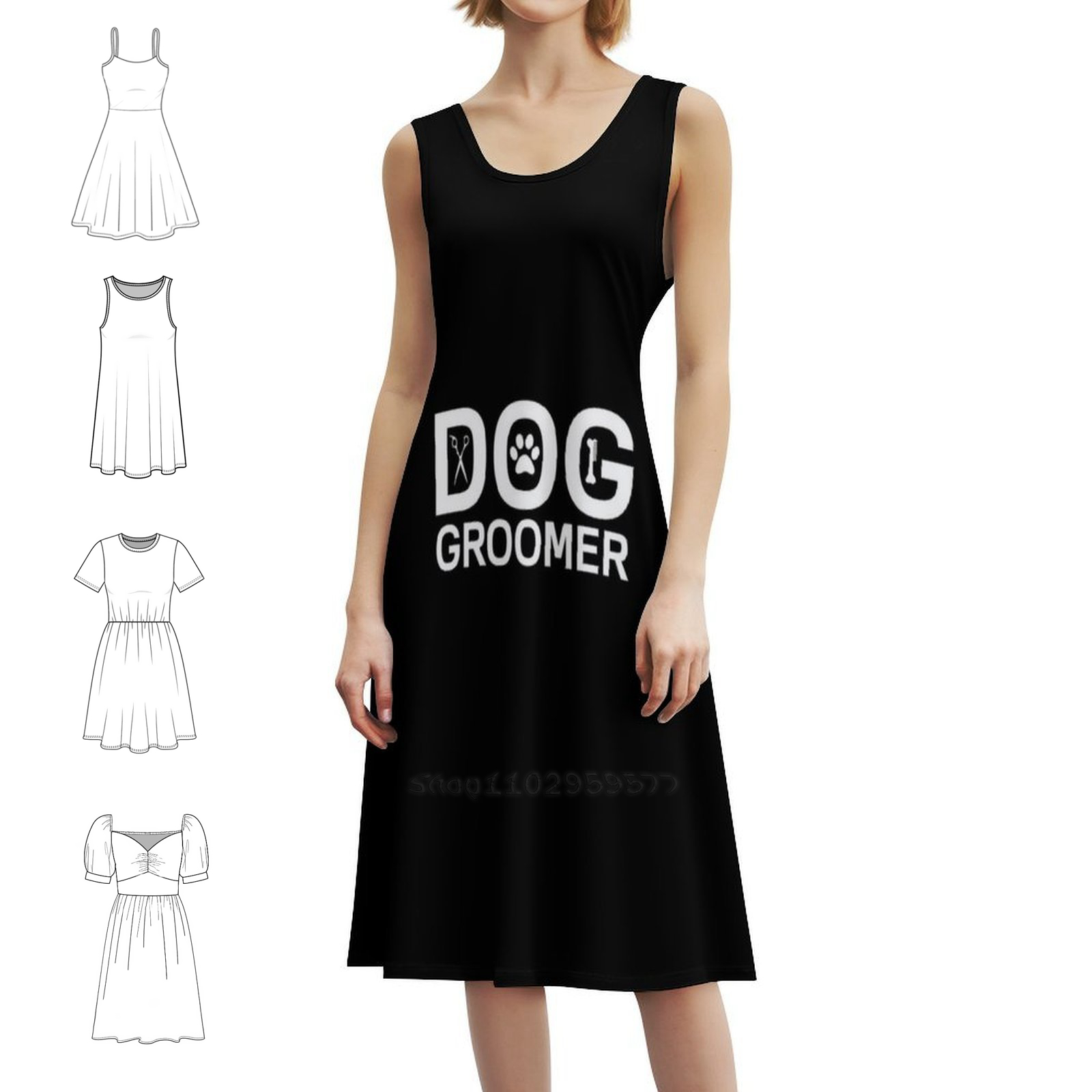 Women Fashion Gown - Hondentrimmer Boho Chic Jurk Elegante Mode