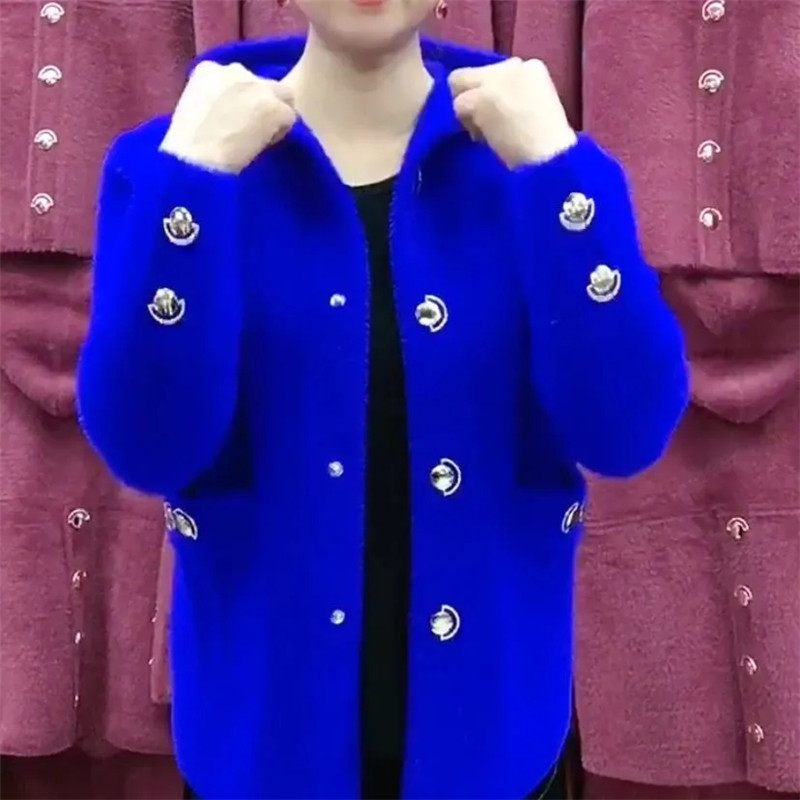 Velvet Blazer Women - NIEUWE Middelbare Leeftijd Ouderen Moeder Imitatie