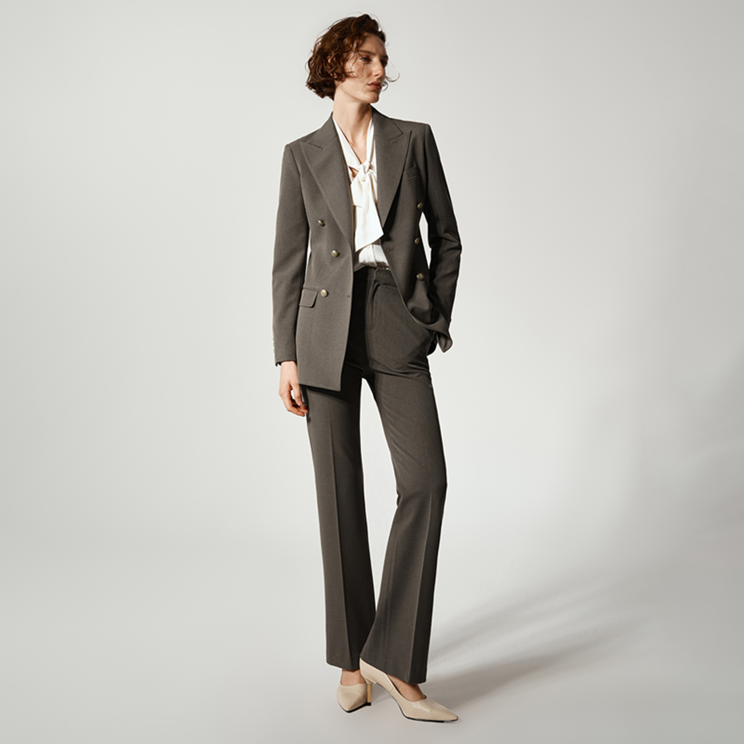 Women'S Fashion Blazer - Allingentle Damesbroekpak 2-delige set Klassiek Double-Breasted