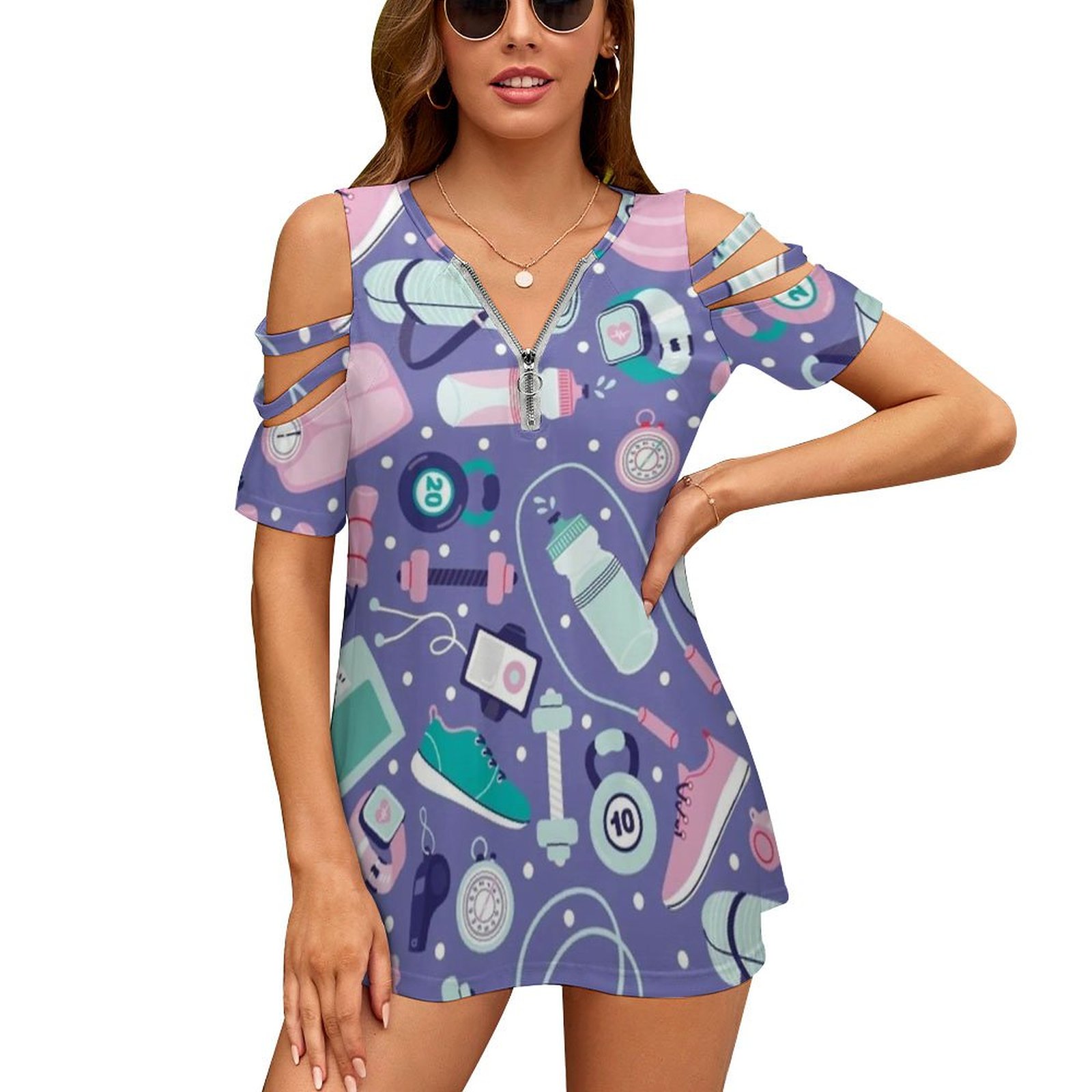 Women Fashion Vector - Get Fit Dames T-shirt Nieuwe Mode