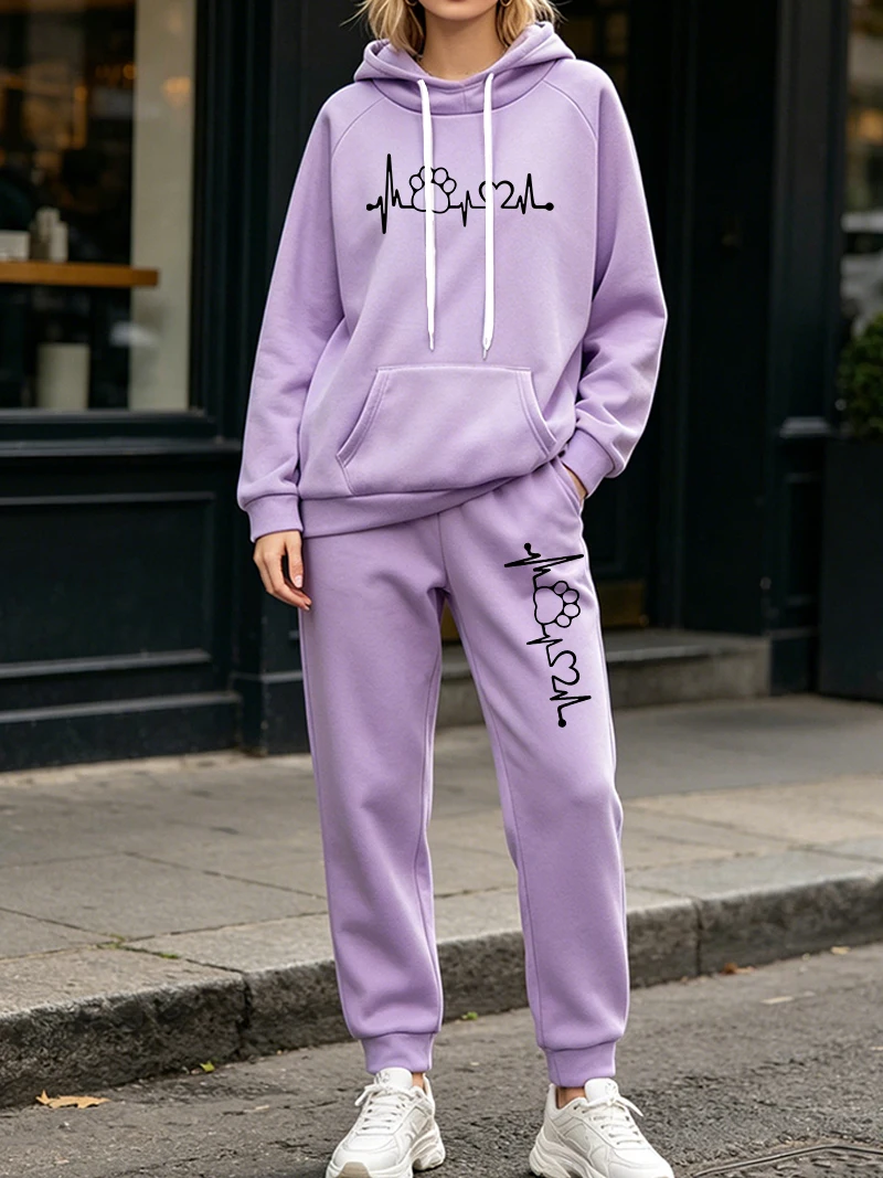 Women'S Fashion Sweatshirts - Mode Dames 2-delige Sets Herfst Winter