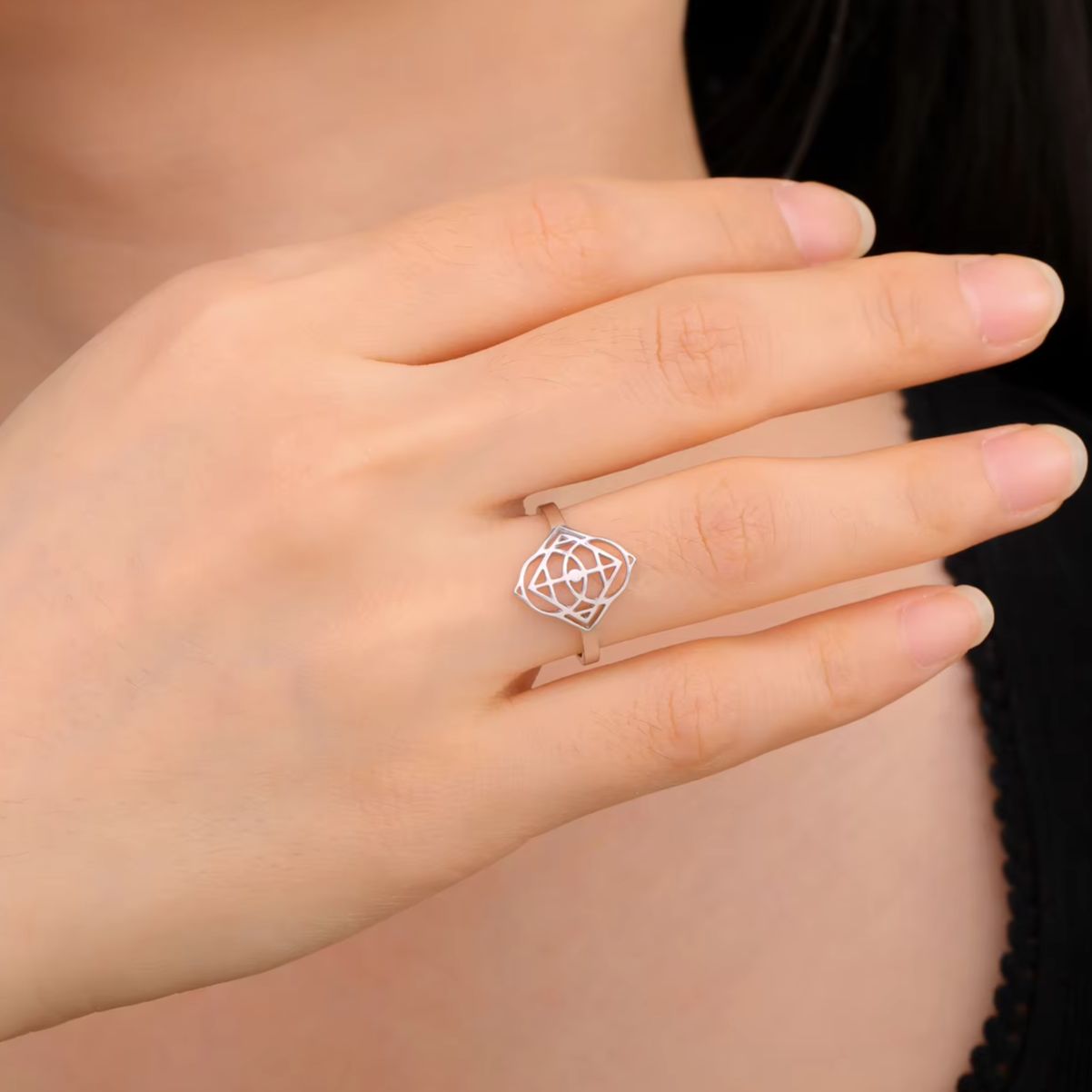 Women Fashion Vector - LIKGREAT Geometrische Vector Ring voor Mannen