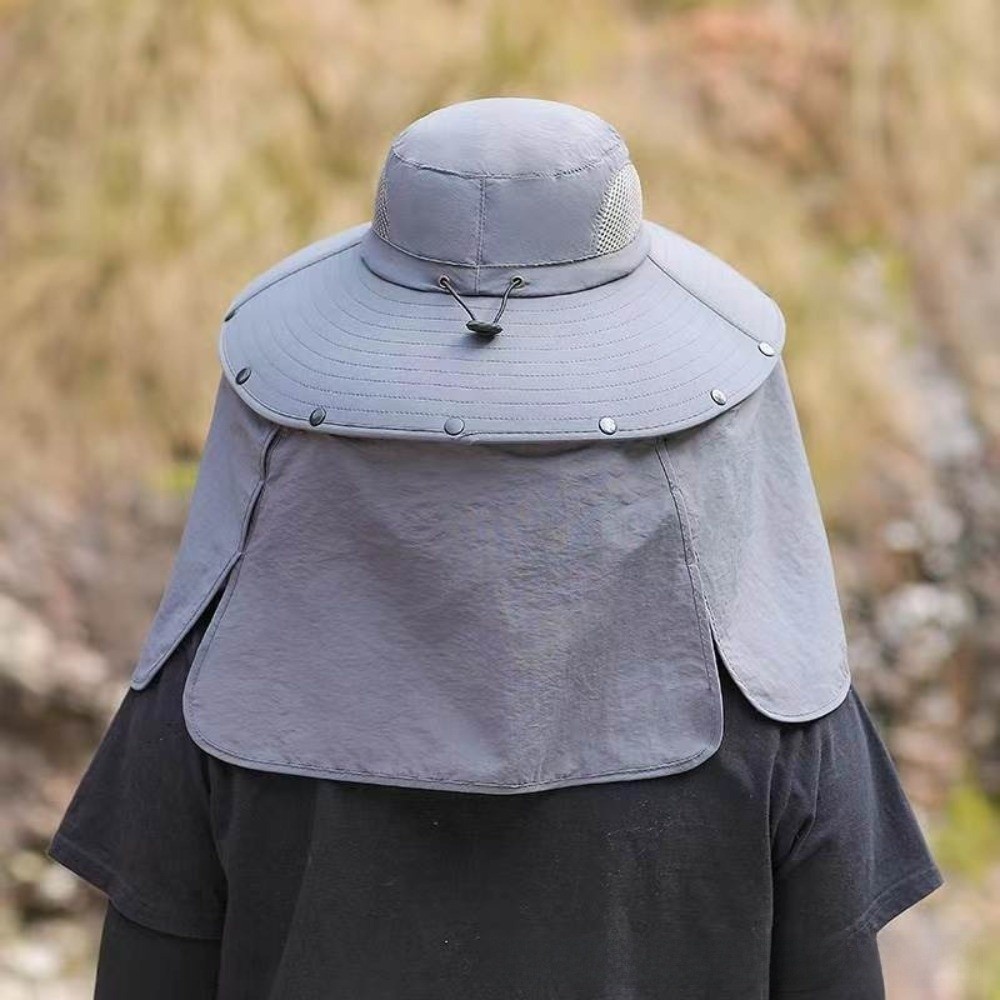 Bucket Hat Women - Afneembare stoffen herenzonnehoed Grote rand Nekbescherming