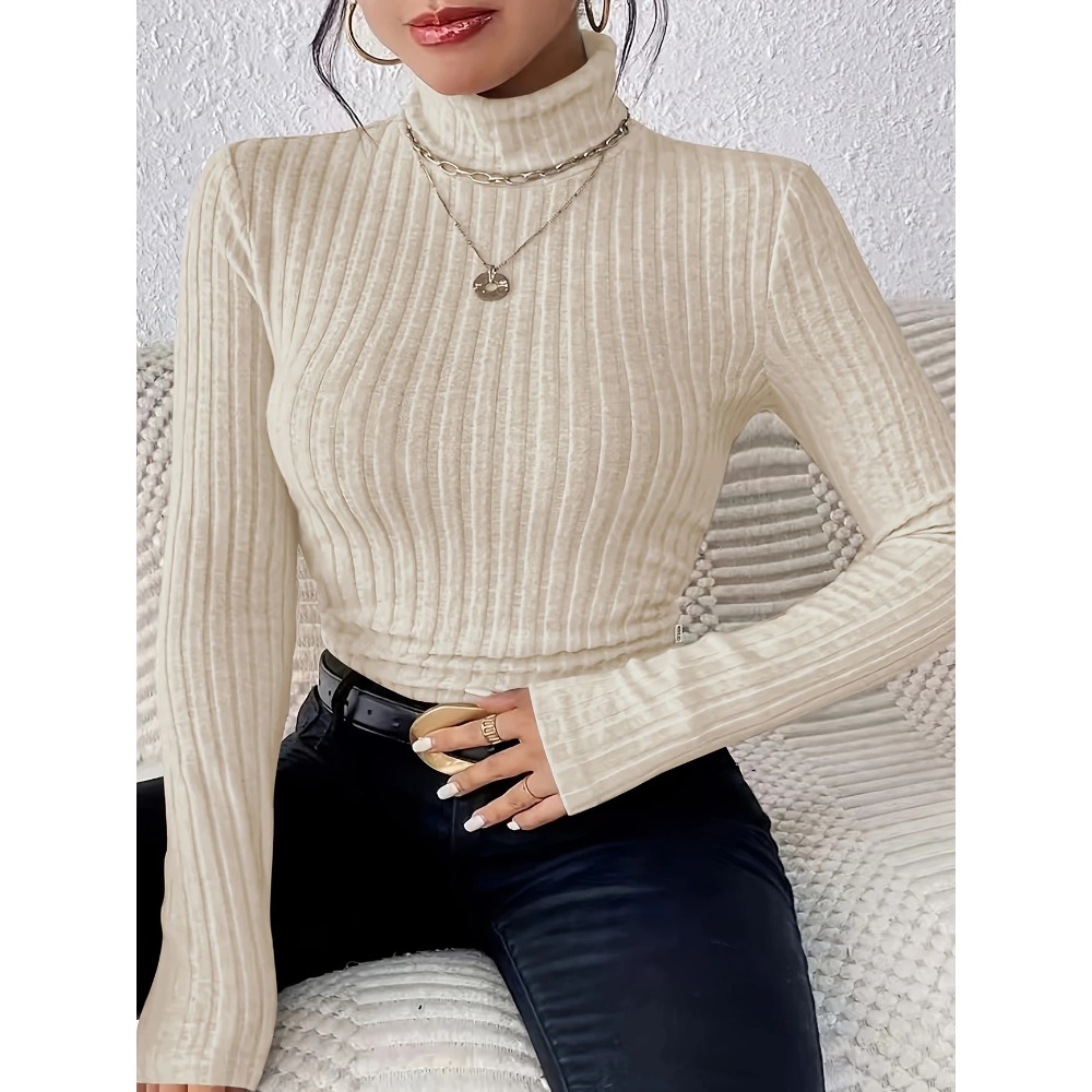 Ribbed Knit Sweater - Plus Size 1XL-5XL Dames Slim Fit