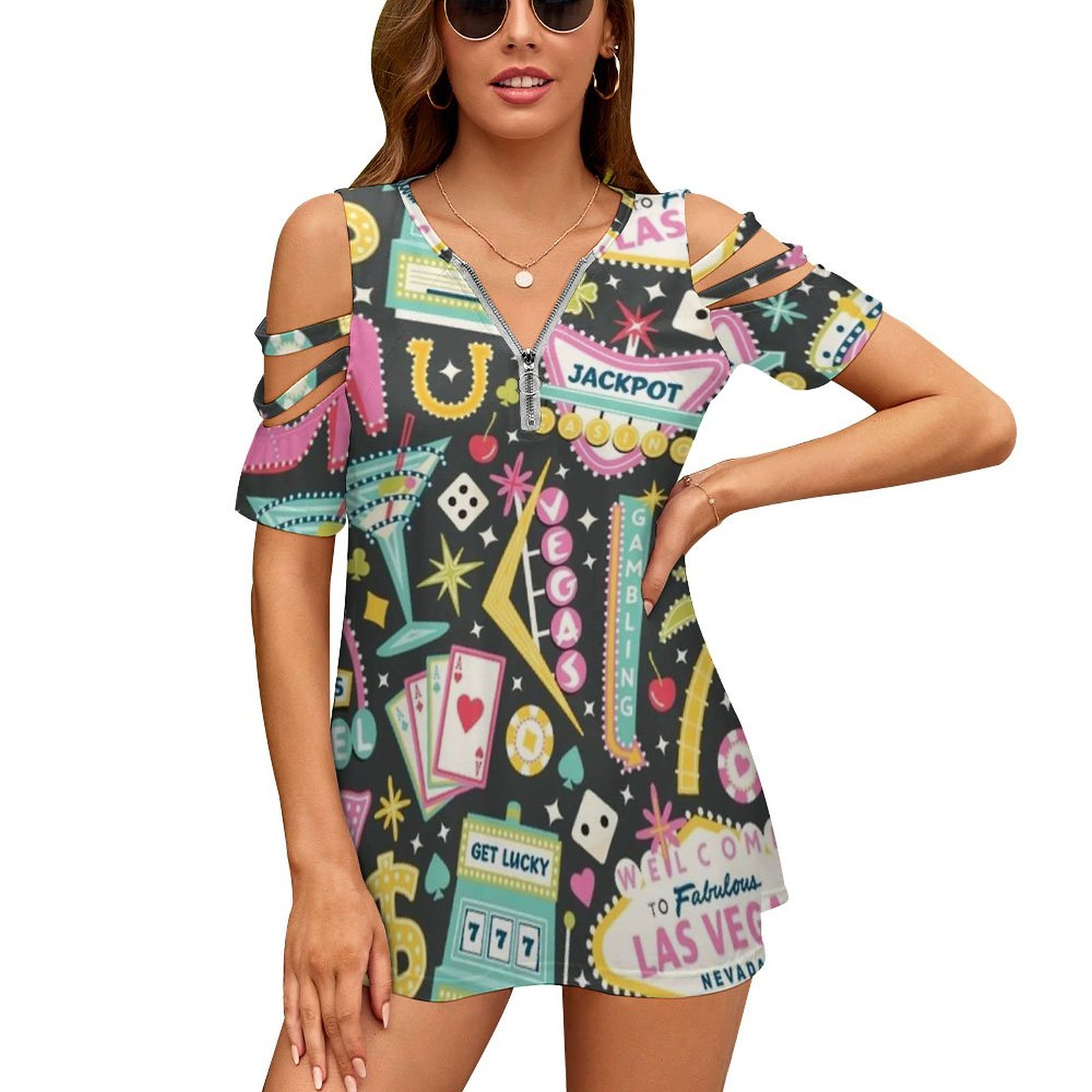 Women Fashion Vector - Viva Las Vegas Dames T-shirt Zomermode