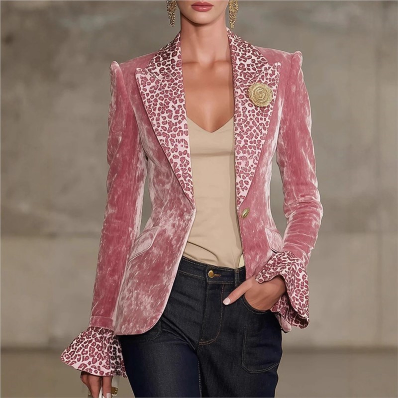 Velvet Blazer Women - Luxe effen kleur fluwelen blazer voor