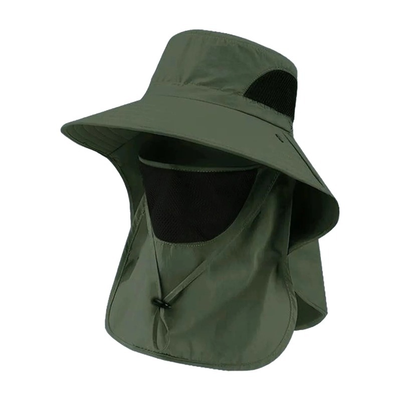 Bucket Hat Women - Polyester zonvishoed met nekbescherming Brede rand