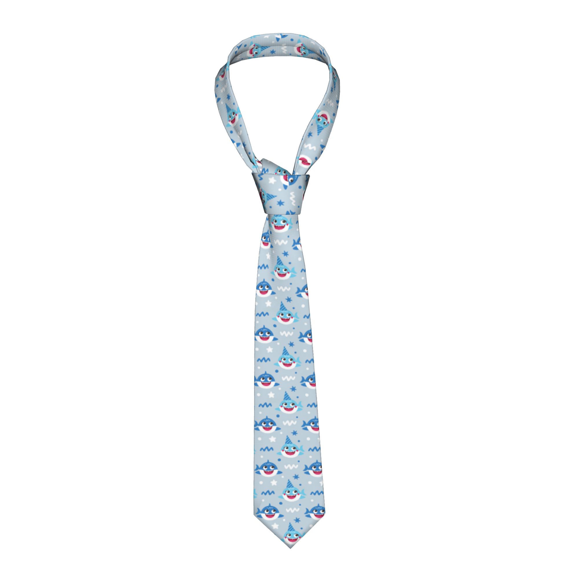 Women Fashion Vector - Herenstropdas Naadloos vectorpatroon met Baby Shark-stropdassen