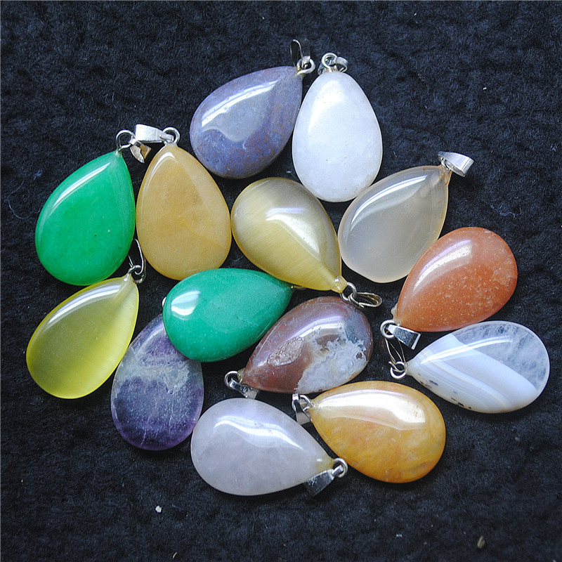 Women Fashion Nz - 10PCS Hot Mooie Halfedelsteen Hangers 24X17MM