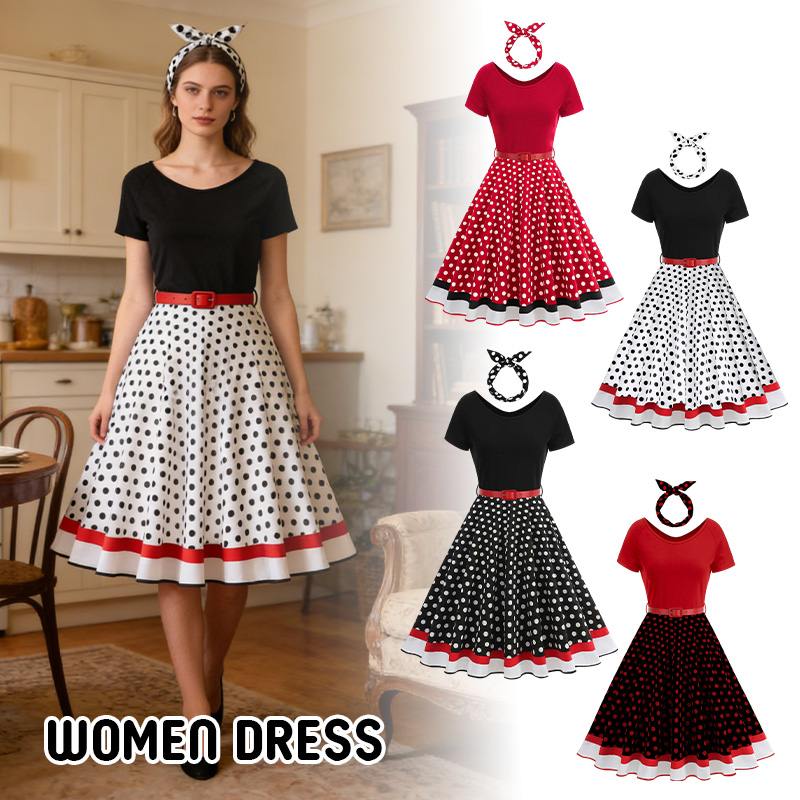 Women'S Fashion In The 50S - Vintage Office Lady Zomer Polka Dot