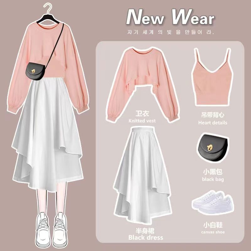 Women'S Fashion Sweatshirts - Mode pak vrouwelijke rok 2025, lente