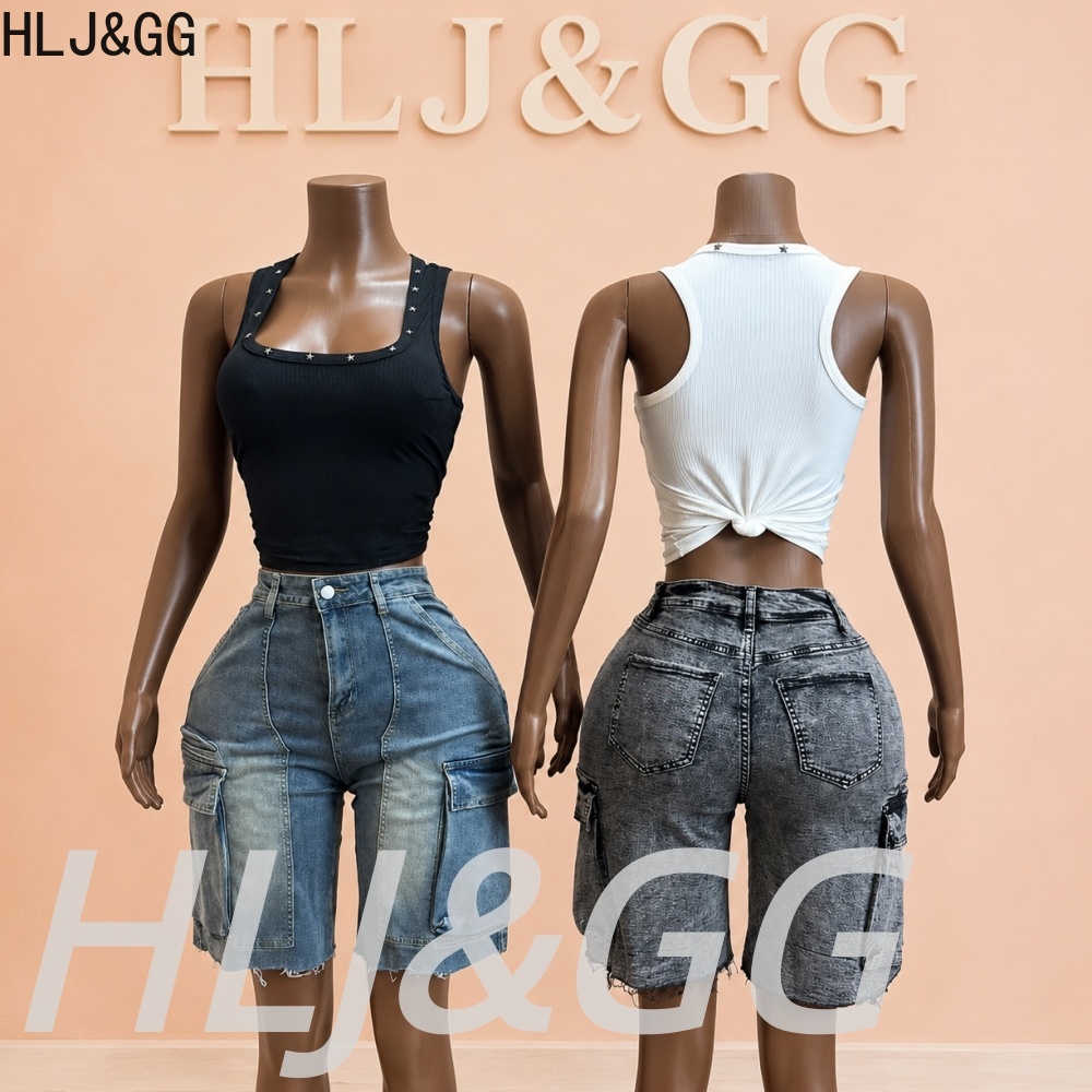 HLJ&GG Fashion Denim Pocket St - Women Fashion Jeans Top recensie en prijs