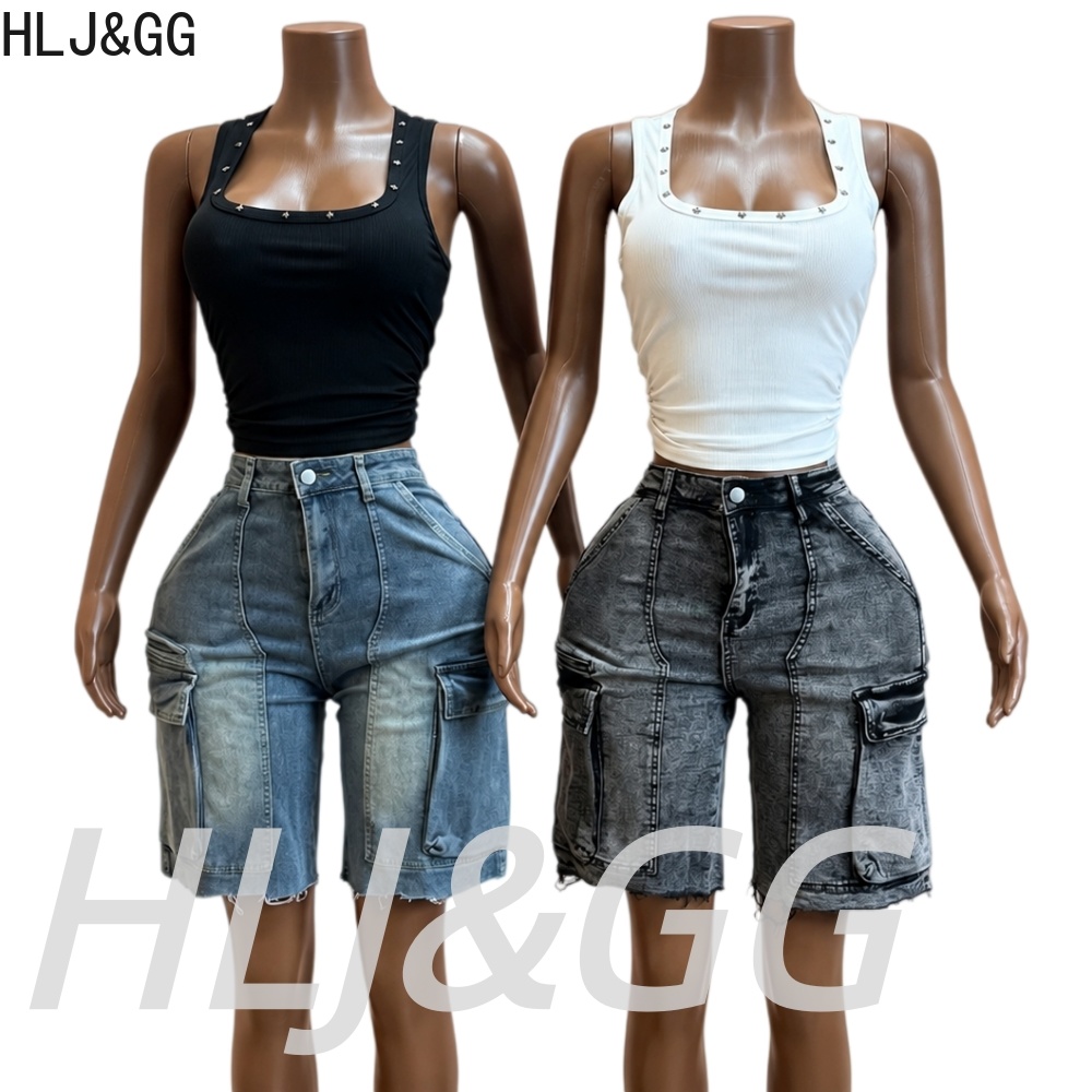 HLJ&GG Fashion Denim Pocket St - Women Fashion Jeans Top recensie en prijs