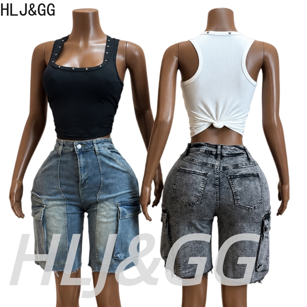 HLJ&GG Fashion Denim Pocket St - Women Fashion Jeans Top recensie en prijs