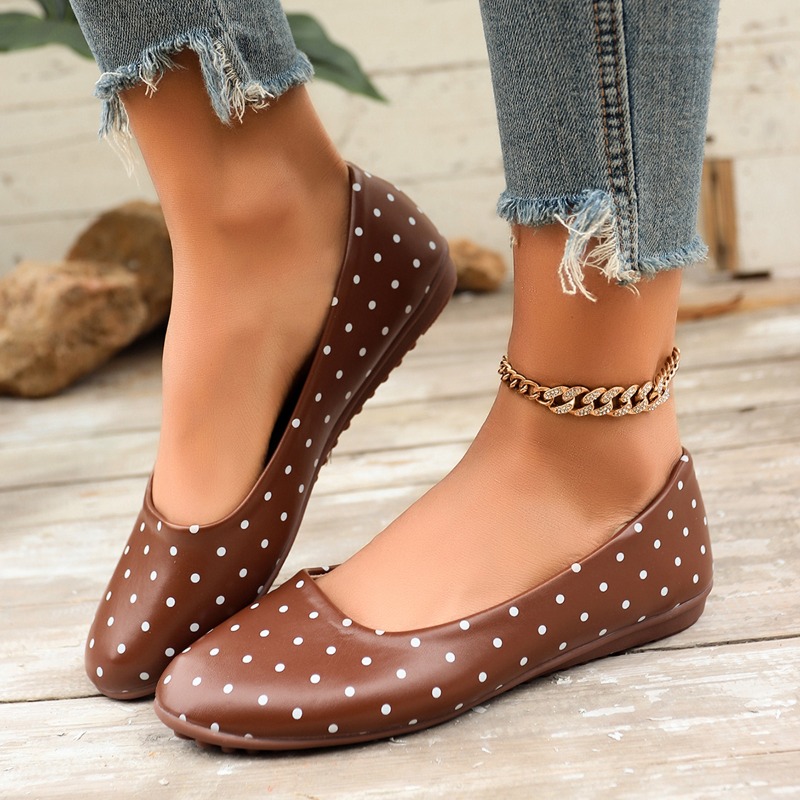 Dames Witte Polka Dot Flats Ro - Women'S Fashion Walking Shoes recensie en prijs