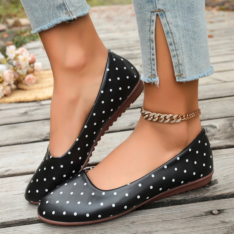 Dames Witte Polka Dot Flats Ro - Women'S Fashion Walking Shoes recensie en prijs
