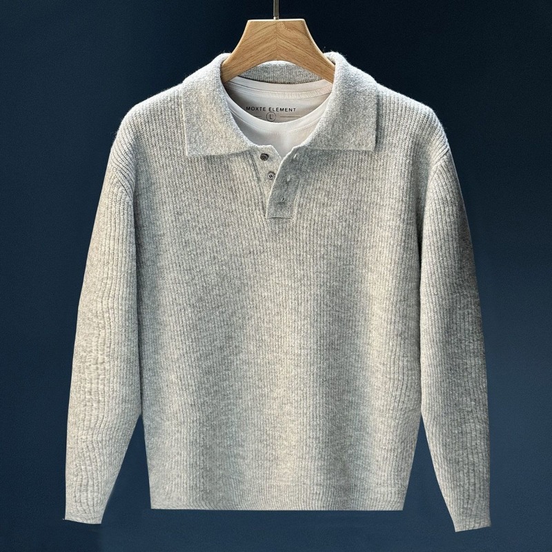 Heren polokraag halfgeknoopte  - Ribbed Knit Sweater recensie en prijs