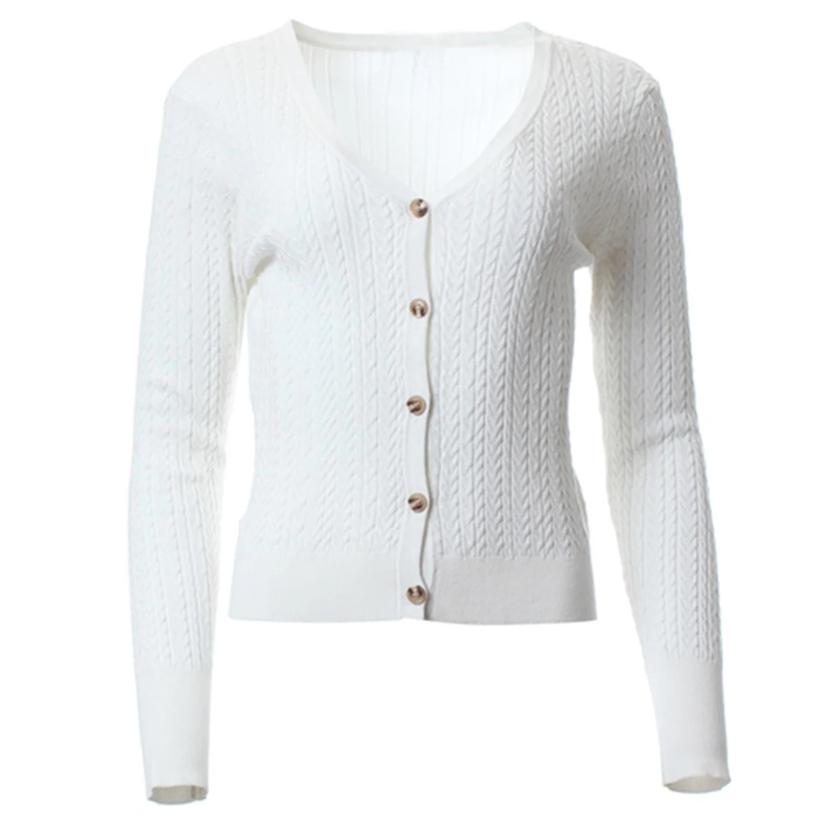 Plus Size Dames Button Down La - Ribbed Knit Sweater recensie en prijs
