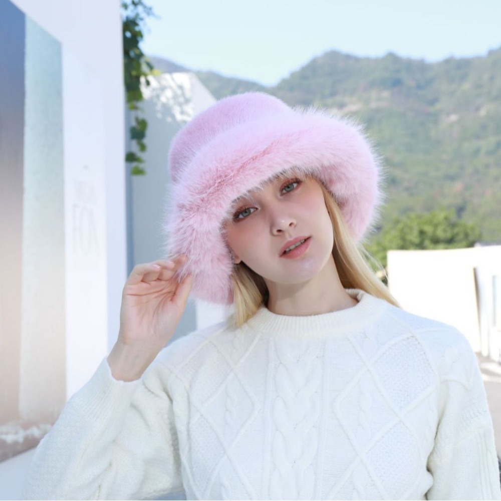 Nieuwe warme pluizige bontemme - Bucket Hat Women recensie en prijs