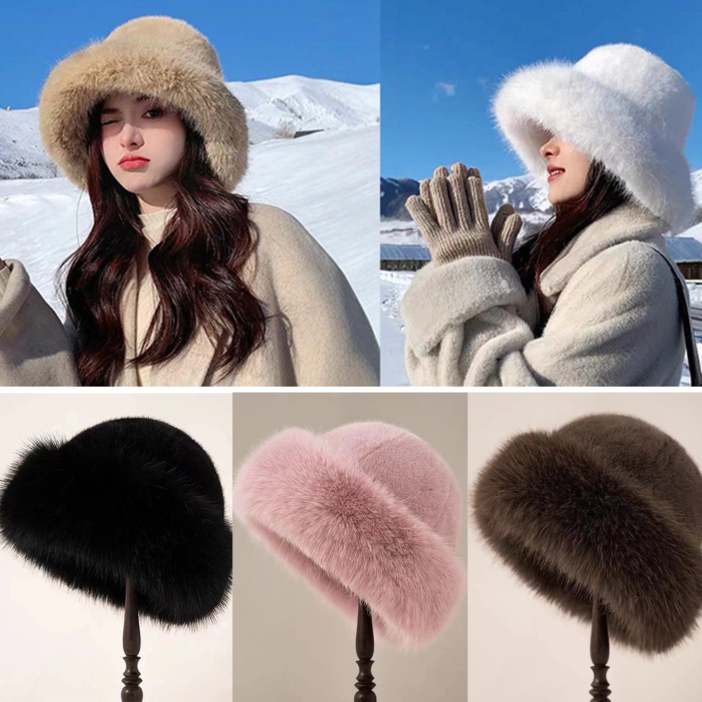 Nieuwe warme pluizige bontemme - Bucket Hat Women recensie en prijs