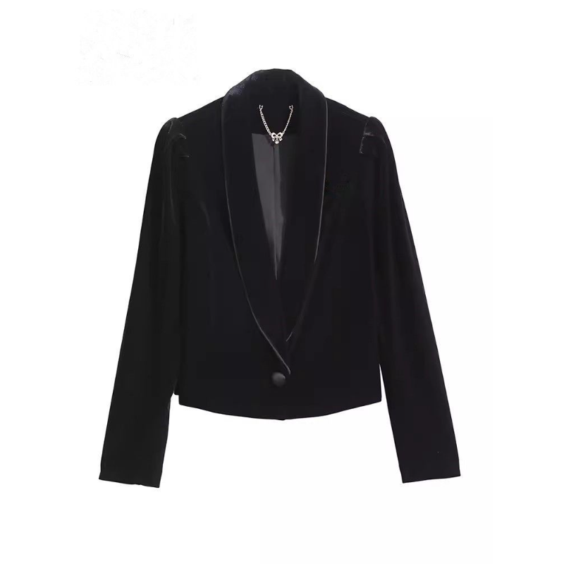 Goud fluwelen pak korte jas da - Velvet Blazer Women recensie en prijs