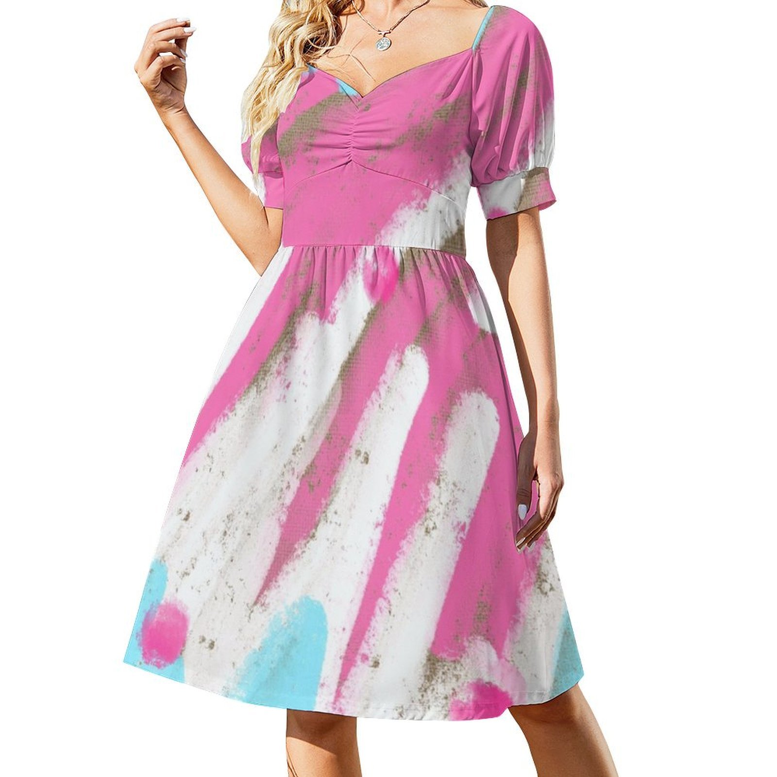 Roze en blauwe Boho Chic jurk  - Women Fashion Gown recensie en prijs