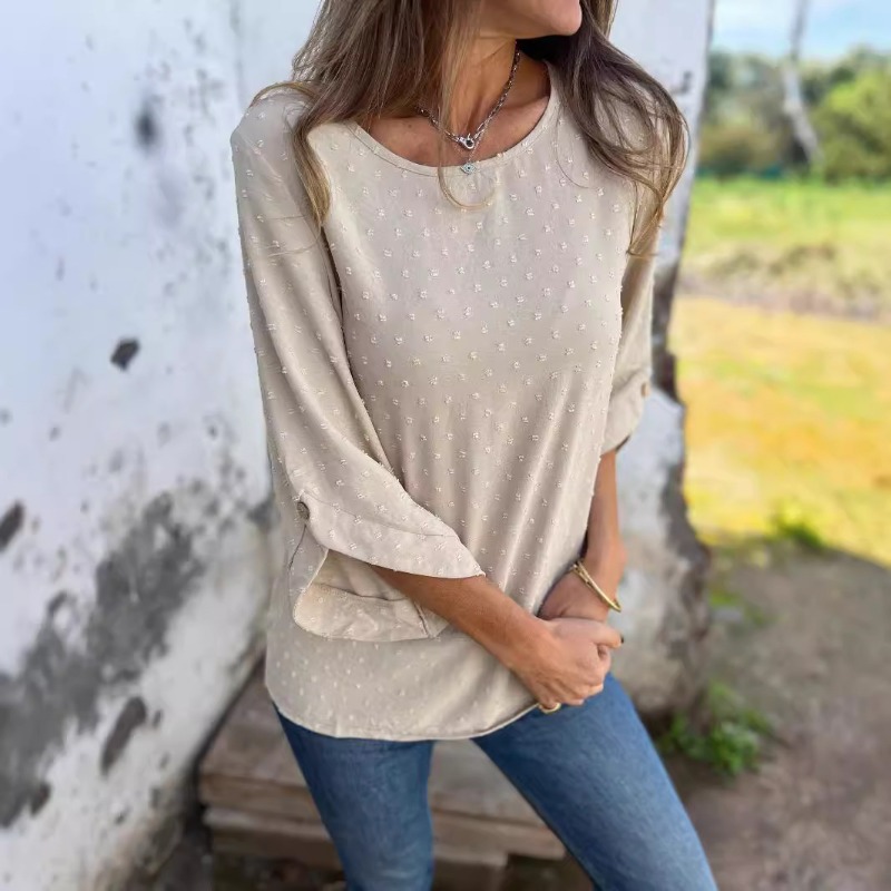 Dames Swiss Dot Jacquard Blous - Women Fashion Blouse recensie en prijs