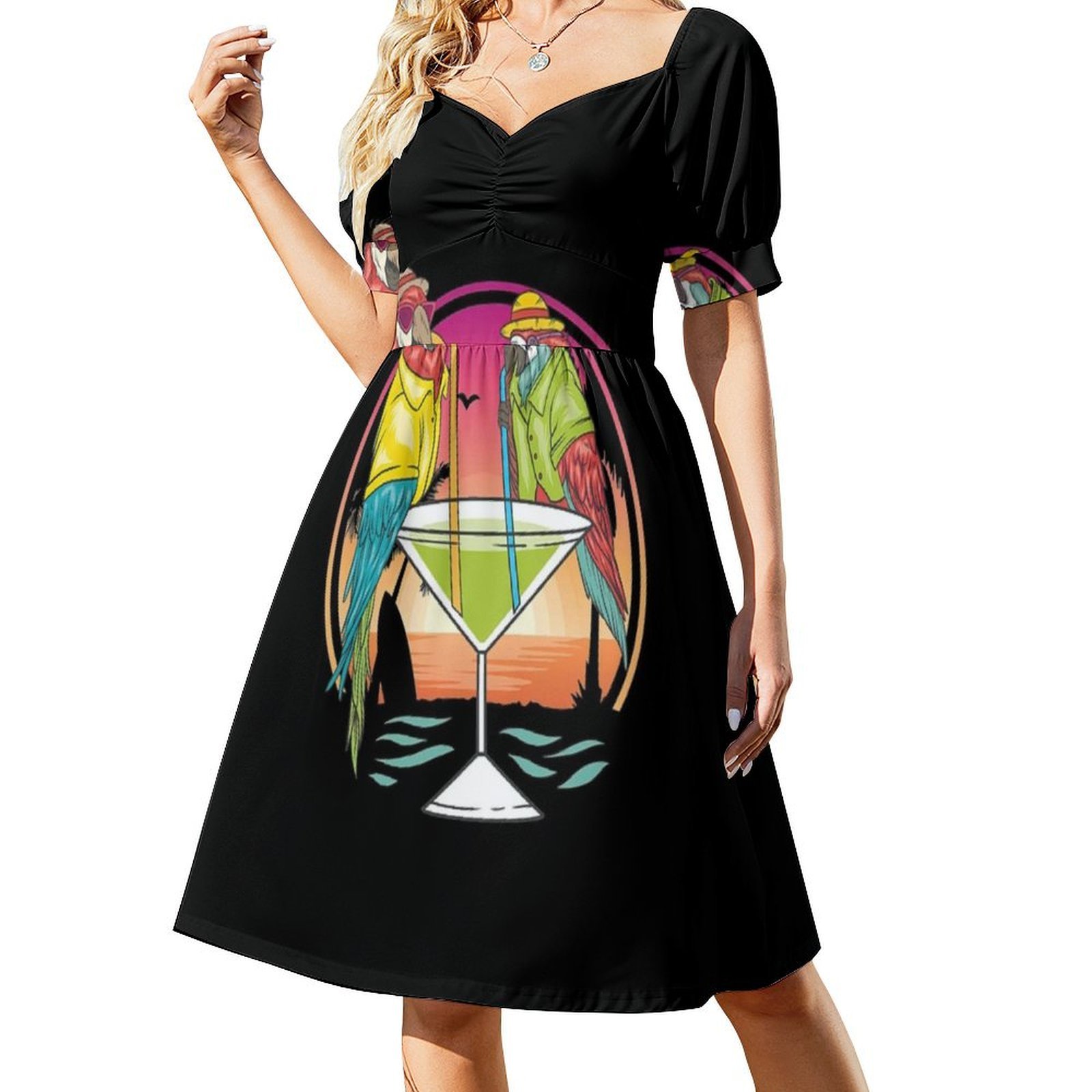 Papegaaien die Margarita drink - Smocked Dress Women recensie en prijs