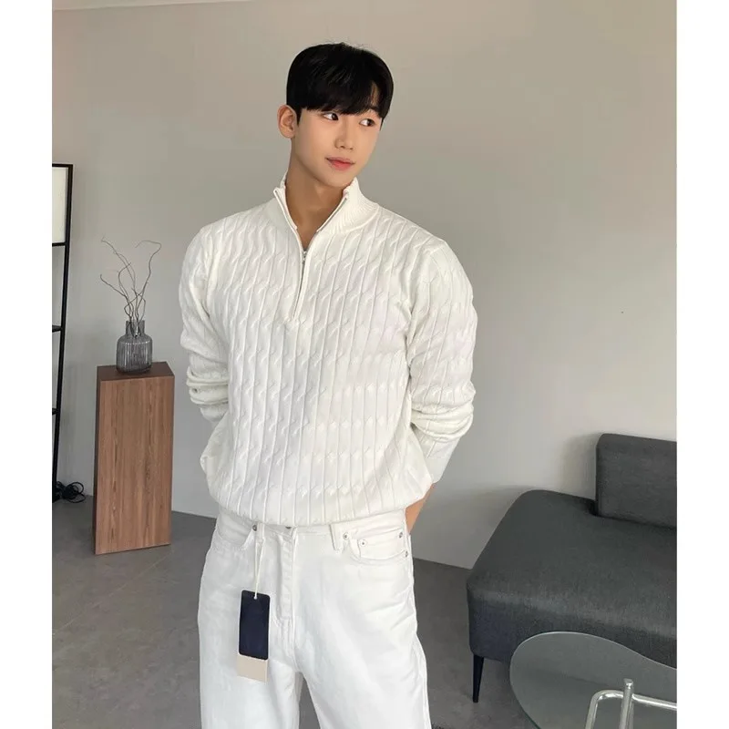 Heren trui casual jacquard pat - Ribbed Knit Sweater recensie en prijs