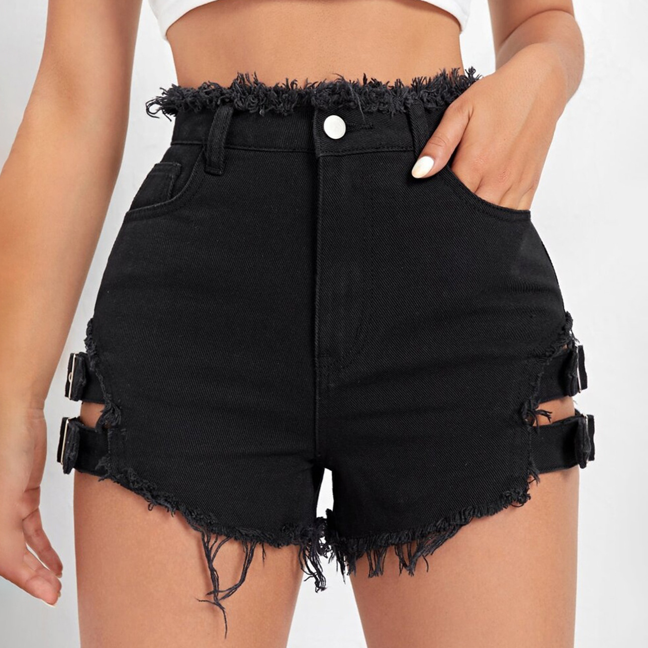 Dames denim shorts met hoge ta - Denim Shorts Women recensie en prijs