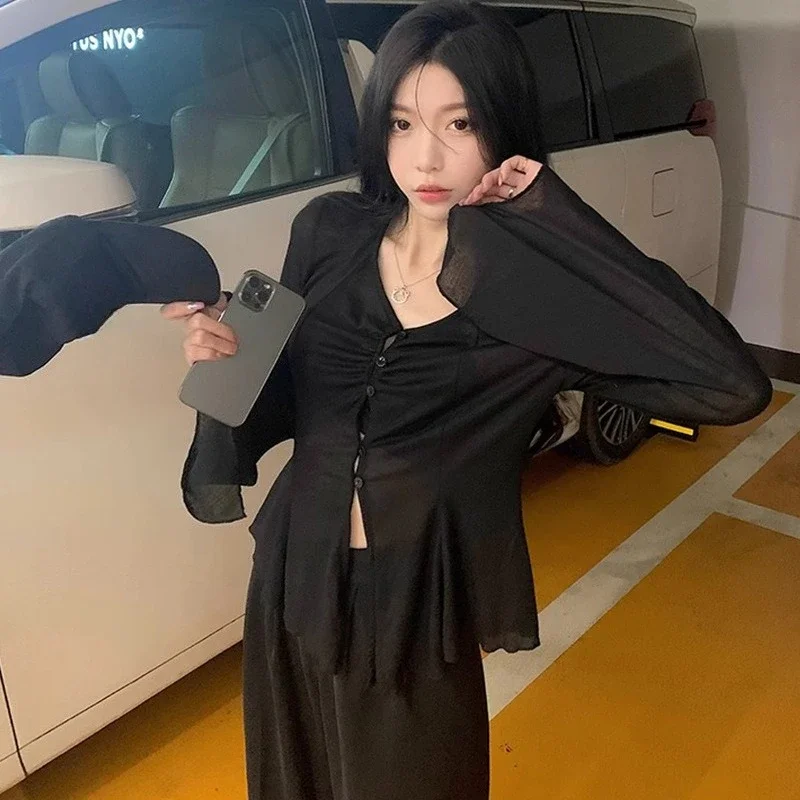 Doorzichtige blouse met wijde  - Women Fashion Blouse recensie en prijs