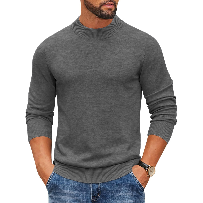 2026 Heren Mock Turtleneck Ger - Ribbed Knit Sweater recensie en prijs