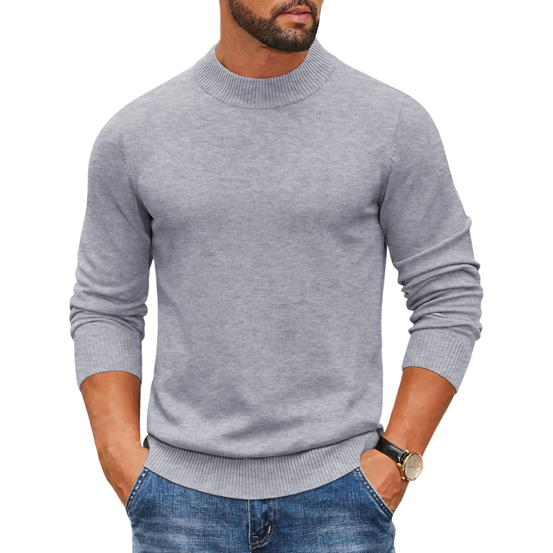 2026 Heren Mock Turtleneck Ger - Ribbed Knit Sweater recensie en prijs
