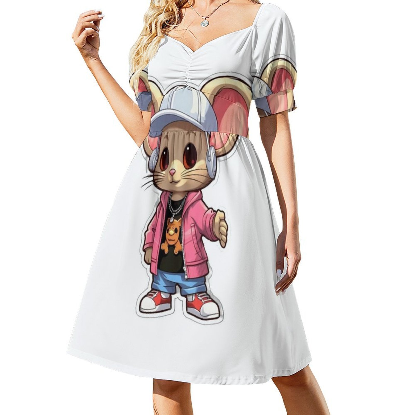 Kpop Hip Hop Mouse 3 Bloemen K - Smocked Dress Women recensie en prijs