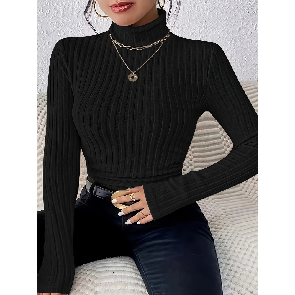 Plus Size 1XL-5XL Dames Slim F - Ribbed Knit Sweater recensie en prijs