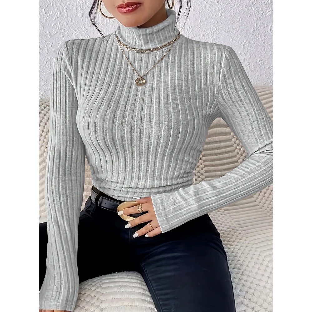 Plus Size 1XL-5XL Dames Slim F - Ribbed Knit Sweater recensie en prijs