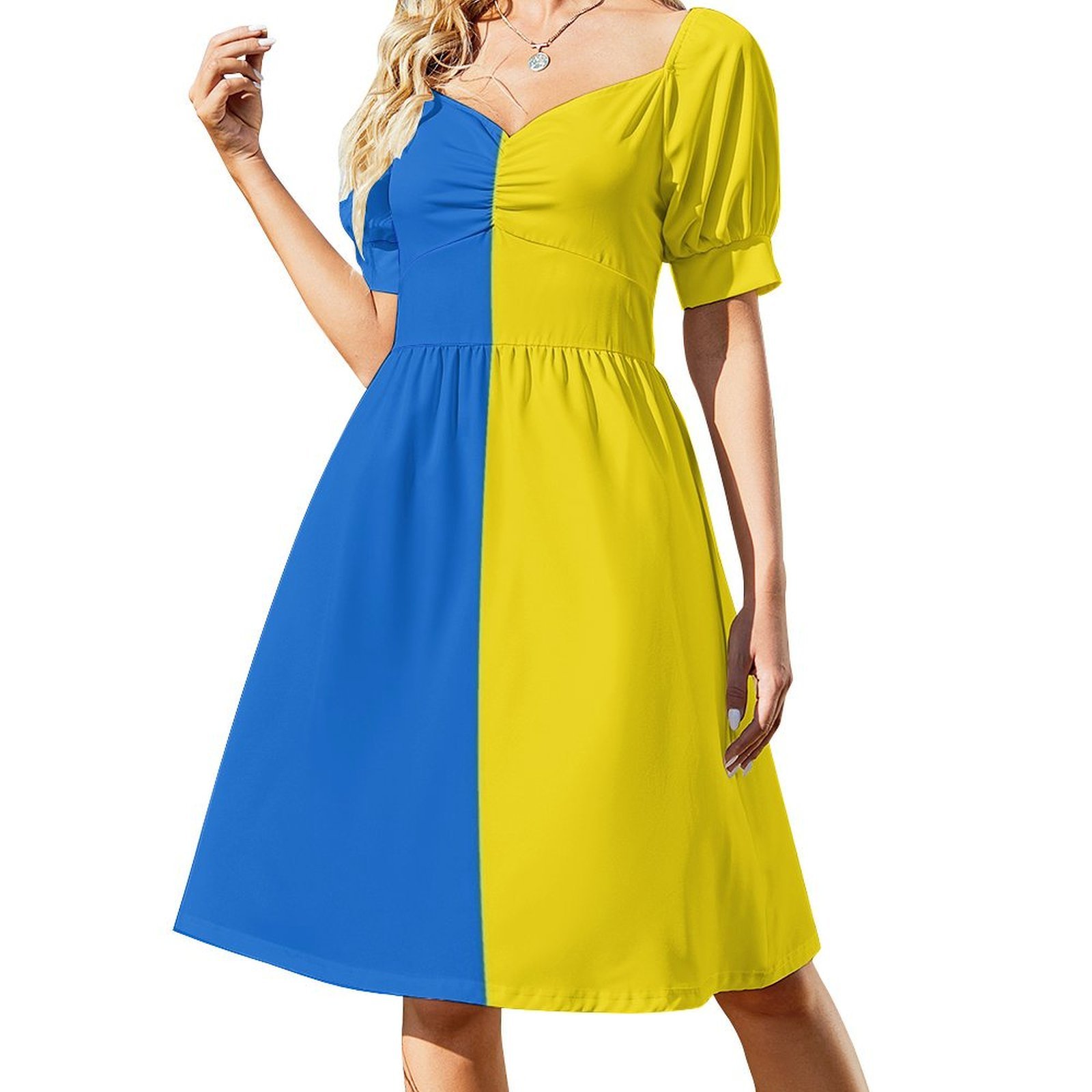 Oekraïense vlag bloemen kiel j - Smocked Dress Women recensie en prijs