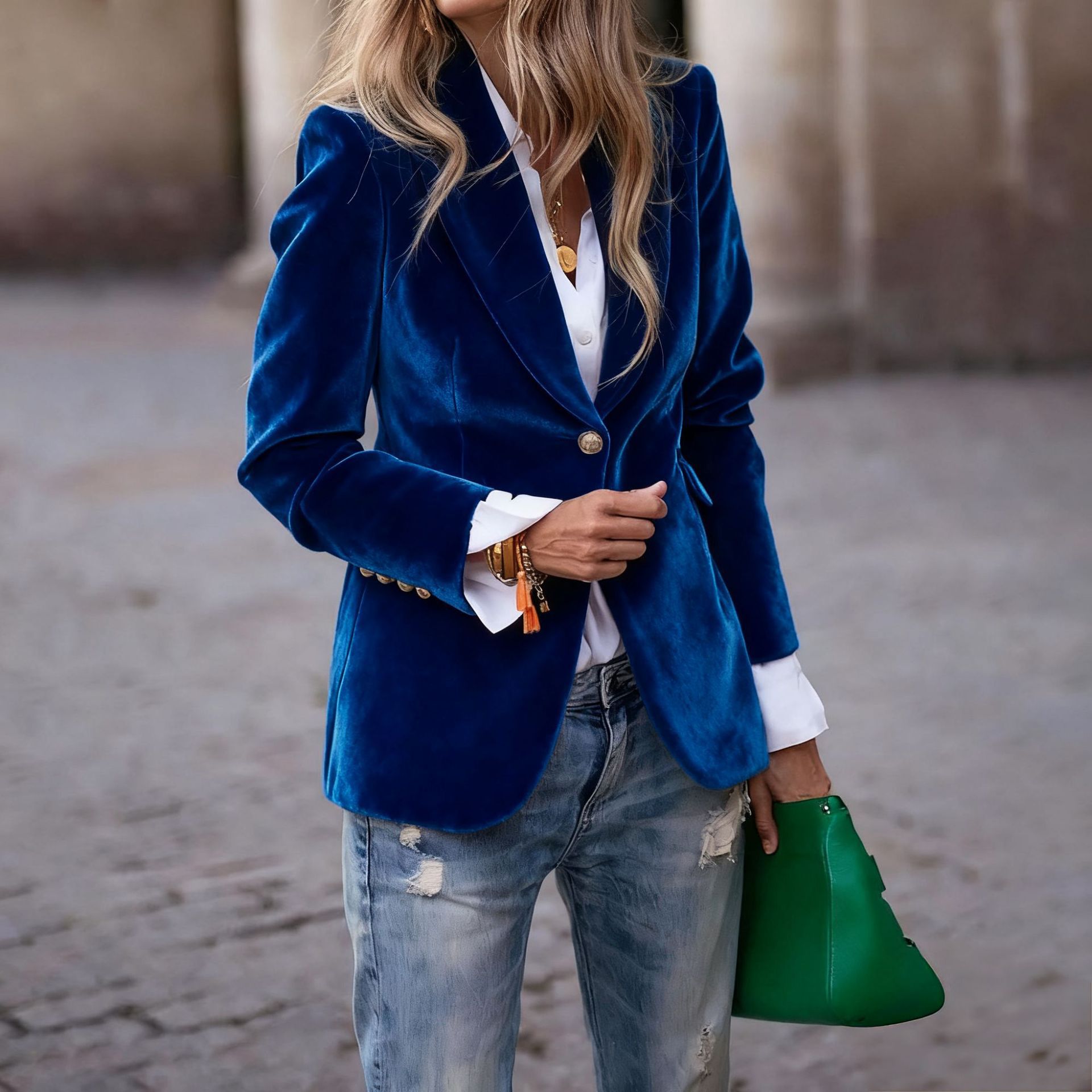 Dames fluwelen blazer revers e - Velvet Blazer Women recensie en prijs