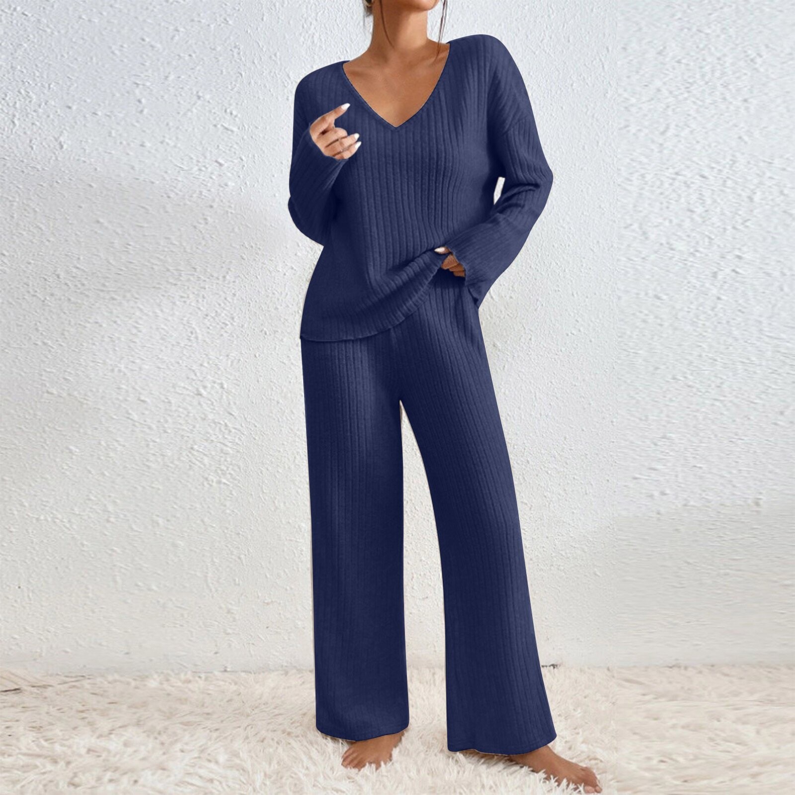 Dames herfst V-hals losvallend - Ribbed Knit Sweater recensie en prijs