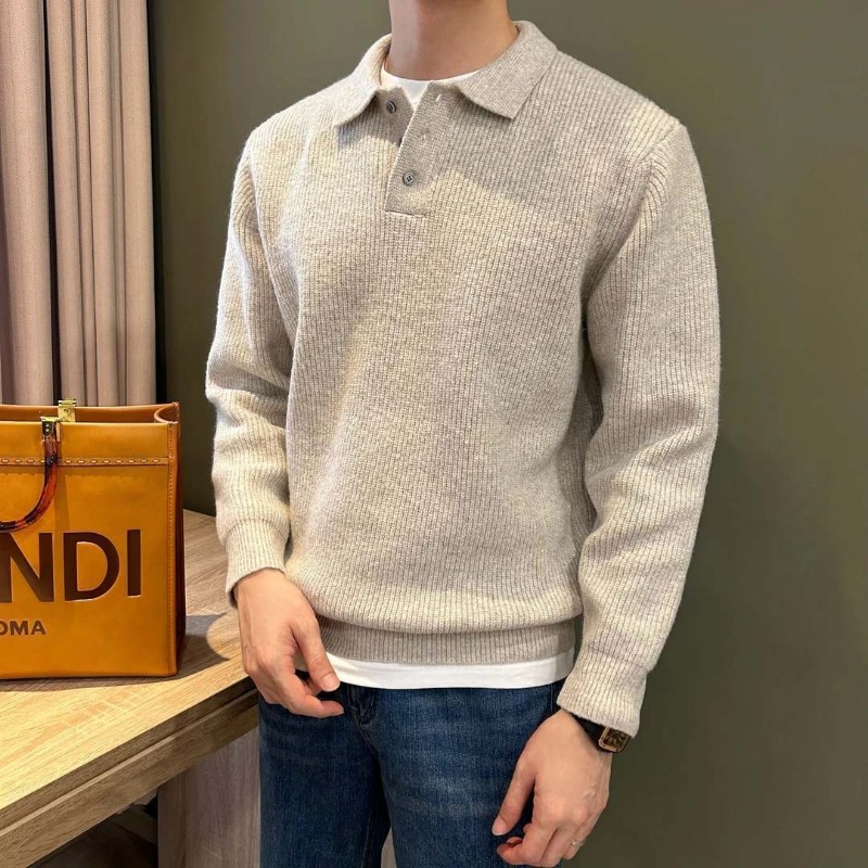 Heren polosweater met reverskr - Ribbed Knit Sweater recensie en prijs